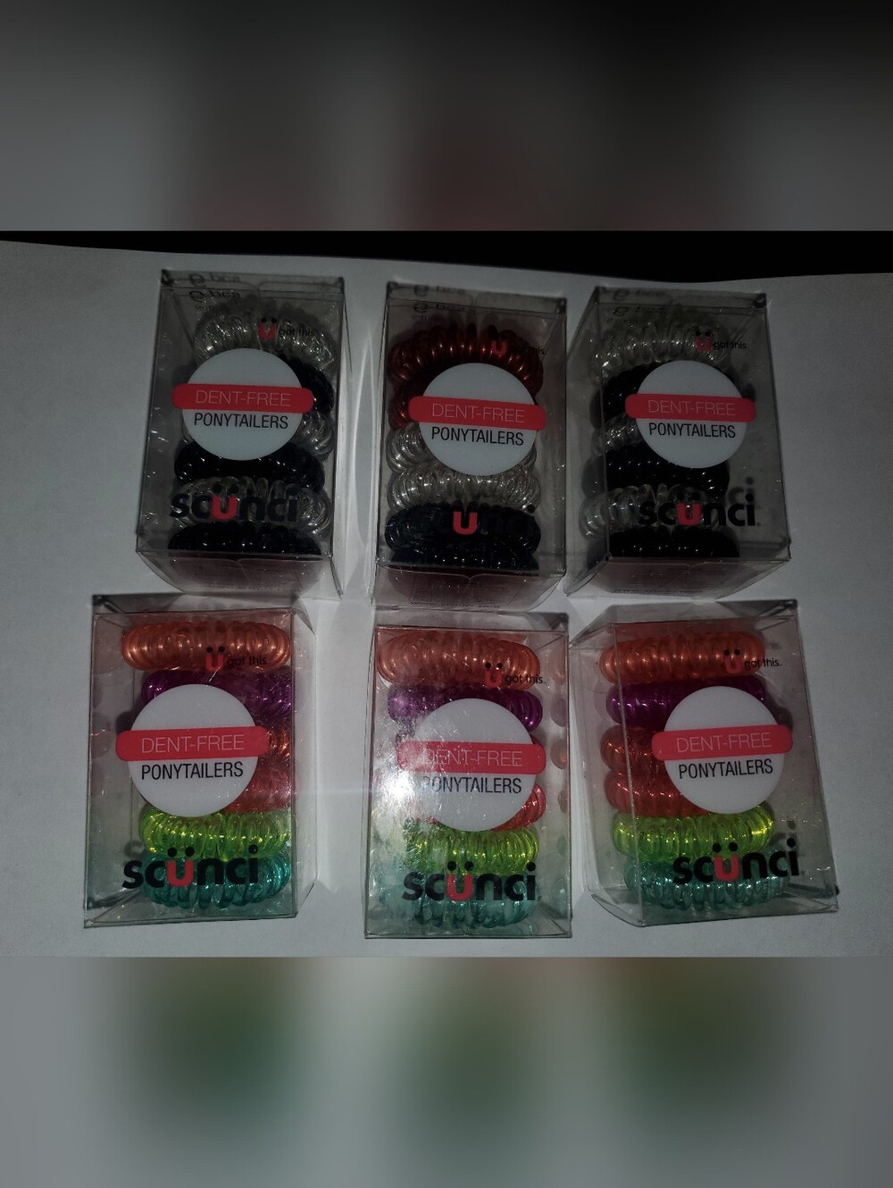 scunci Assorted Colors Dent-Free Ponytailers Pack 6 pks